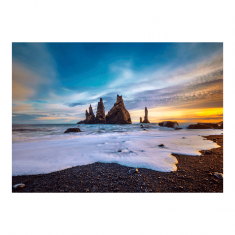 Reynisdrangar Black sand beach postcard