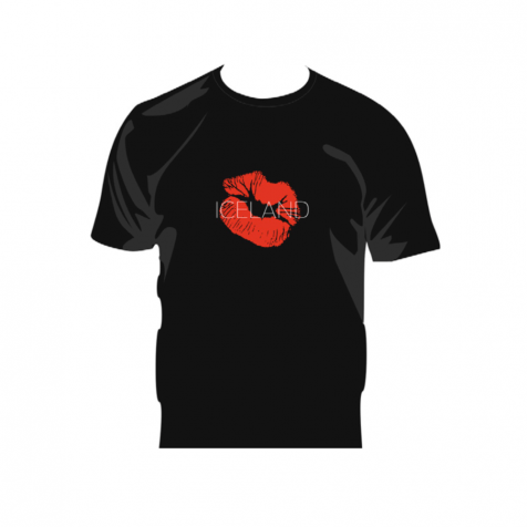 Iceland kiss red lips t-shirt