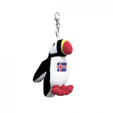 Icelandic flag puffin key chain