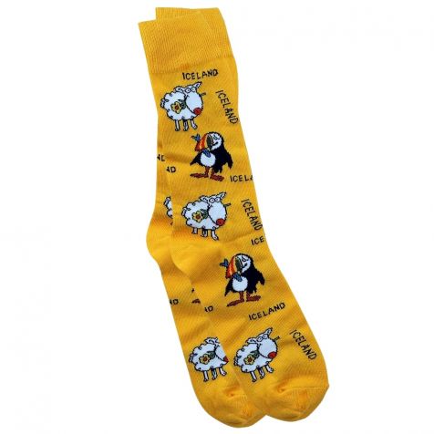 Socks with sheep and puffins