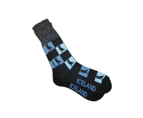 Socks with Iceland and puffins