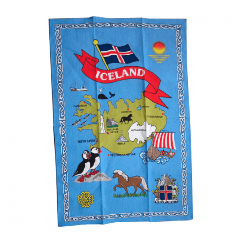 Dish towel with map of Iceland