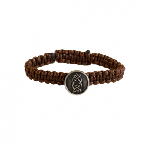 Ladies bracelet with brass celtic pattern