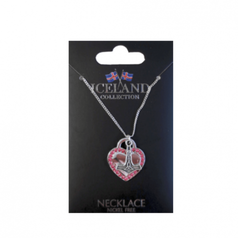 Heart necklace with Thor's hammer