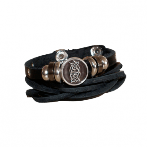 Ladies leather bracelet with celtic pattern