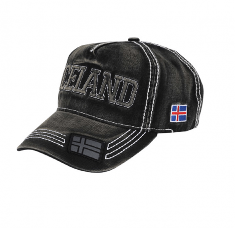 Baseball cap with Iceland and flag