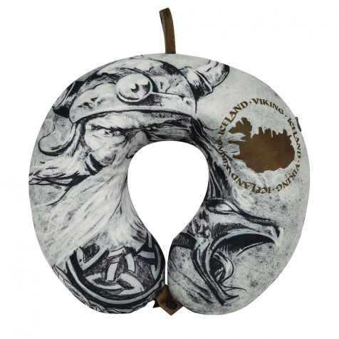 Travel pillow with Viking and map og Iceland