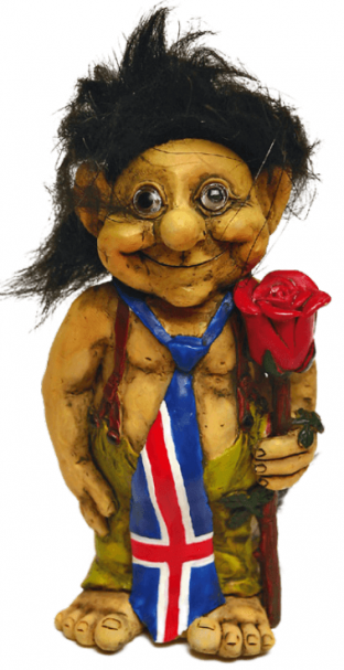 Troll with rose and tie