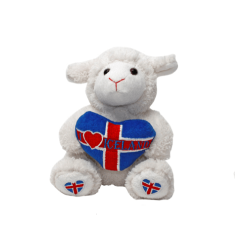Lamb stuffed animal with I heart Iceland pillow | Icemart