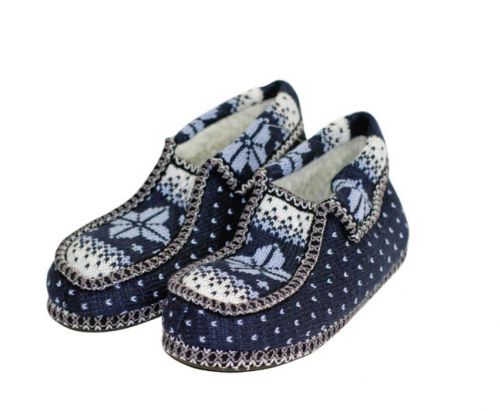 blue moccasin slippers