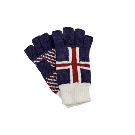 Fingerless gloves with Icelandic flag
